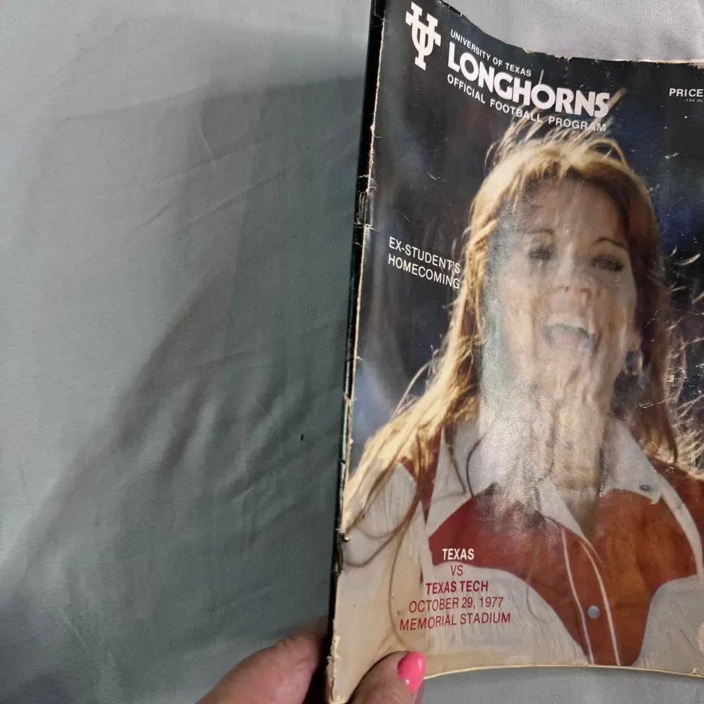 1977 Texas Longhorns vs Texas Tech Official Football Program SWC Schedule